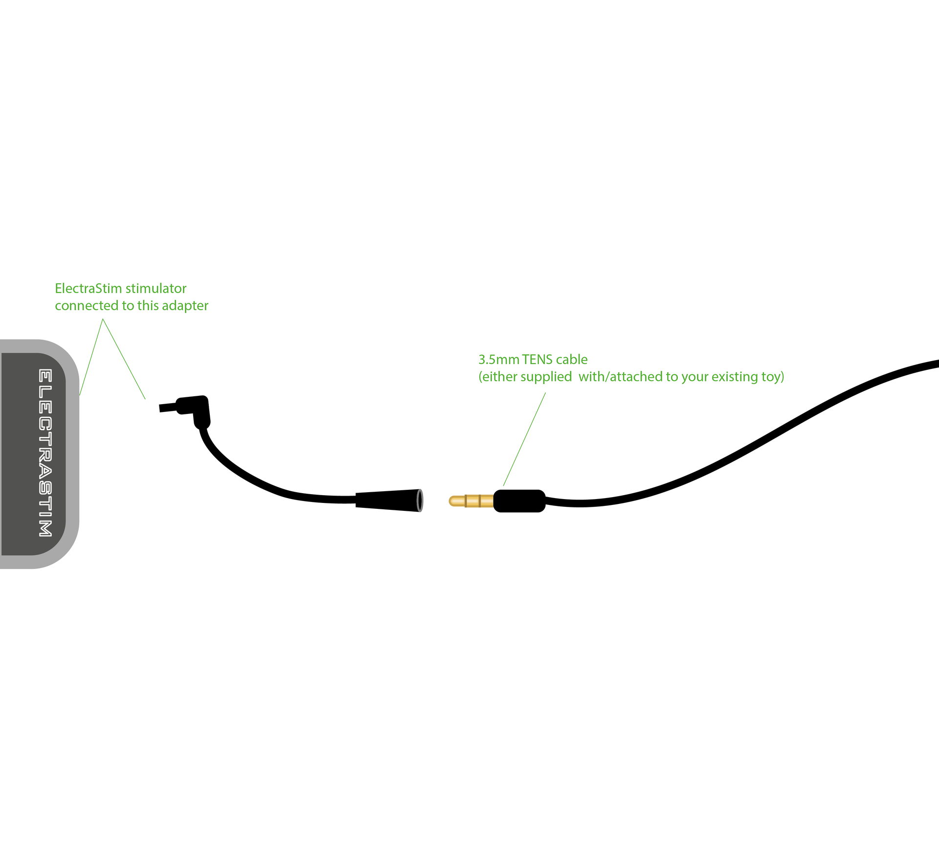 ElectraStim standard adapter to 3.5mm socket (single cable)