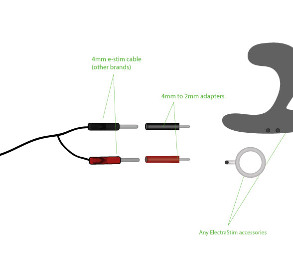 4mm Banana Plug to 2mm Pin Converter Kit (2 Pack)